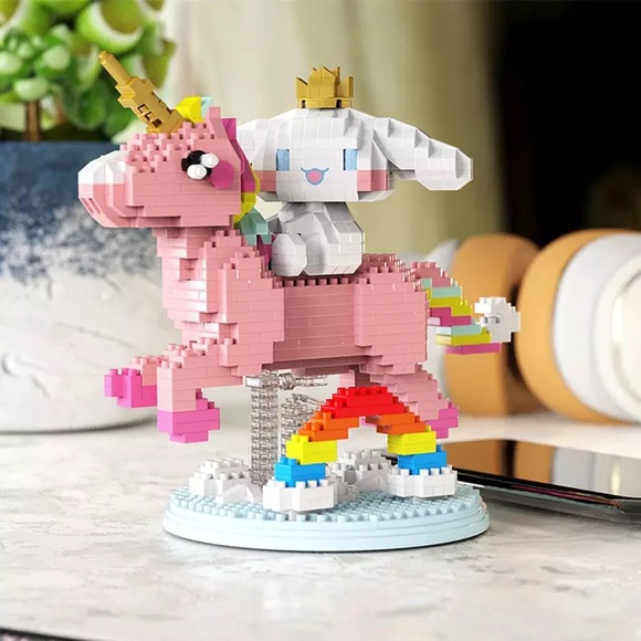 Sanrio Cinnamoroll Unicorn Rainbow Lego Nano Blocks 949 Pieces - Picture 1 of 7